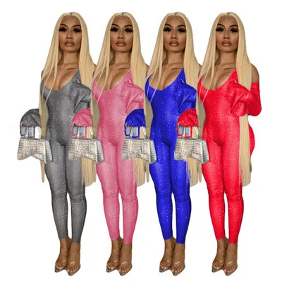 

B35522A 2021 In stock Sexy fashion cut out party bandage jumpsuit