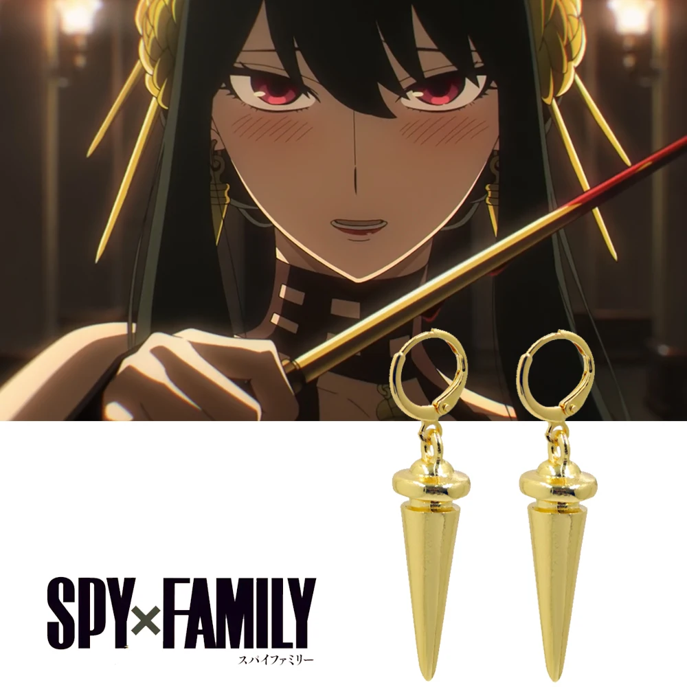 

Anime Jewelry Accessories SPY FAMILY Yor Forger Earring Women Bullet Golden Earring