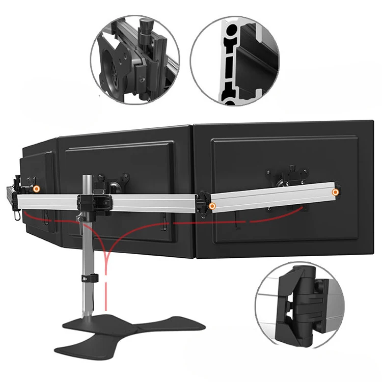 
New Arrival Adjustable Monitor Stand Multi-Screen Aluminum Cheap Monitor Stand Mount 