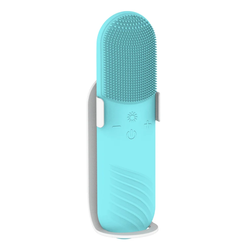 

Silicone Face Cleansing Brush Deep Cleaning Electric Heating Comfortable LED Colorful Sonic Cleansing Face Brush