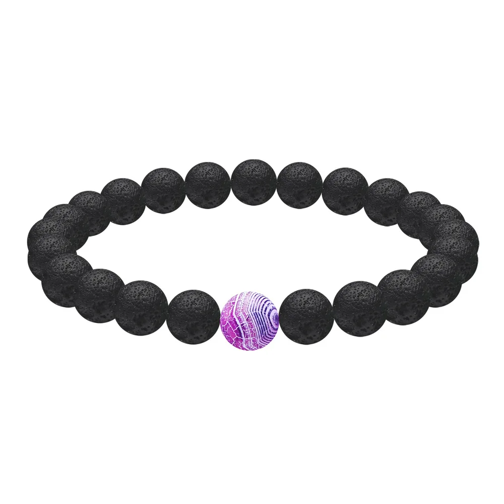 

Synthetic Weathered Stone Bracelet 8MM Aromatherapy Black Lava Volcanic Beads DIY Essential Oil Diffuser Jewelry