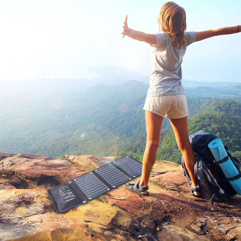 
2019 Latest design16W camping solar panel charger with USB-charging Port for mobile phone 