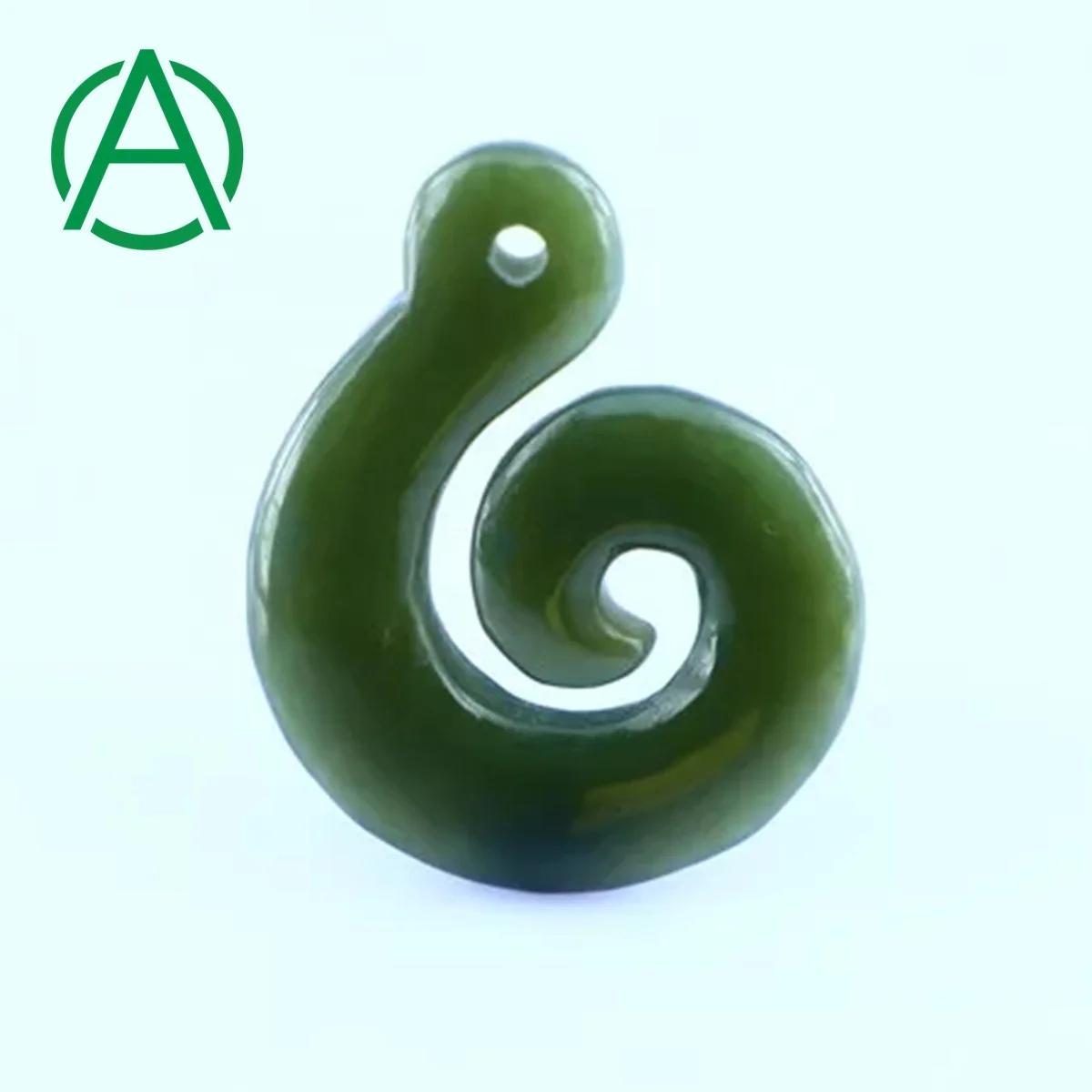 

ArthurGem Nep0046 Canadian Nephrite Jade Fish Hook Carving Necklace Pendant