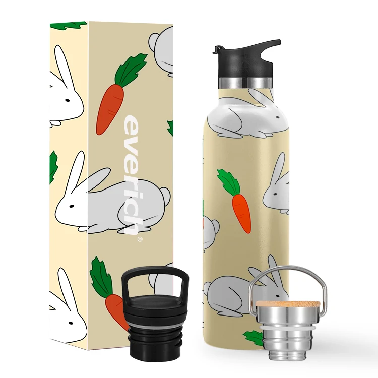 

Everich 2021 outdoor 350ml/500ml/600ml/750ml double wall stainless steel vacuum insulated sport water bottle, Customized color