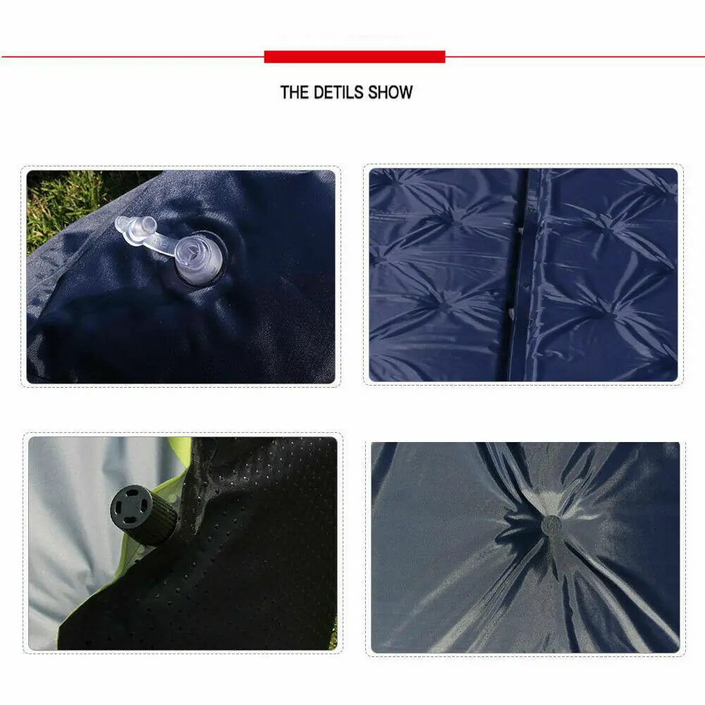 Double Portable Self Inflating 2 Person Pad Sleeping Mattress Air Bed Camping Ground Hiking