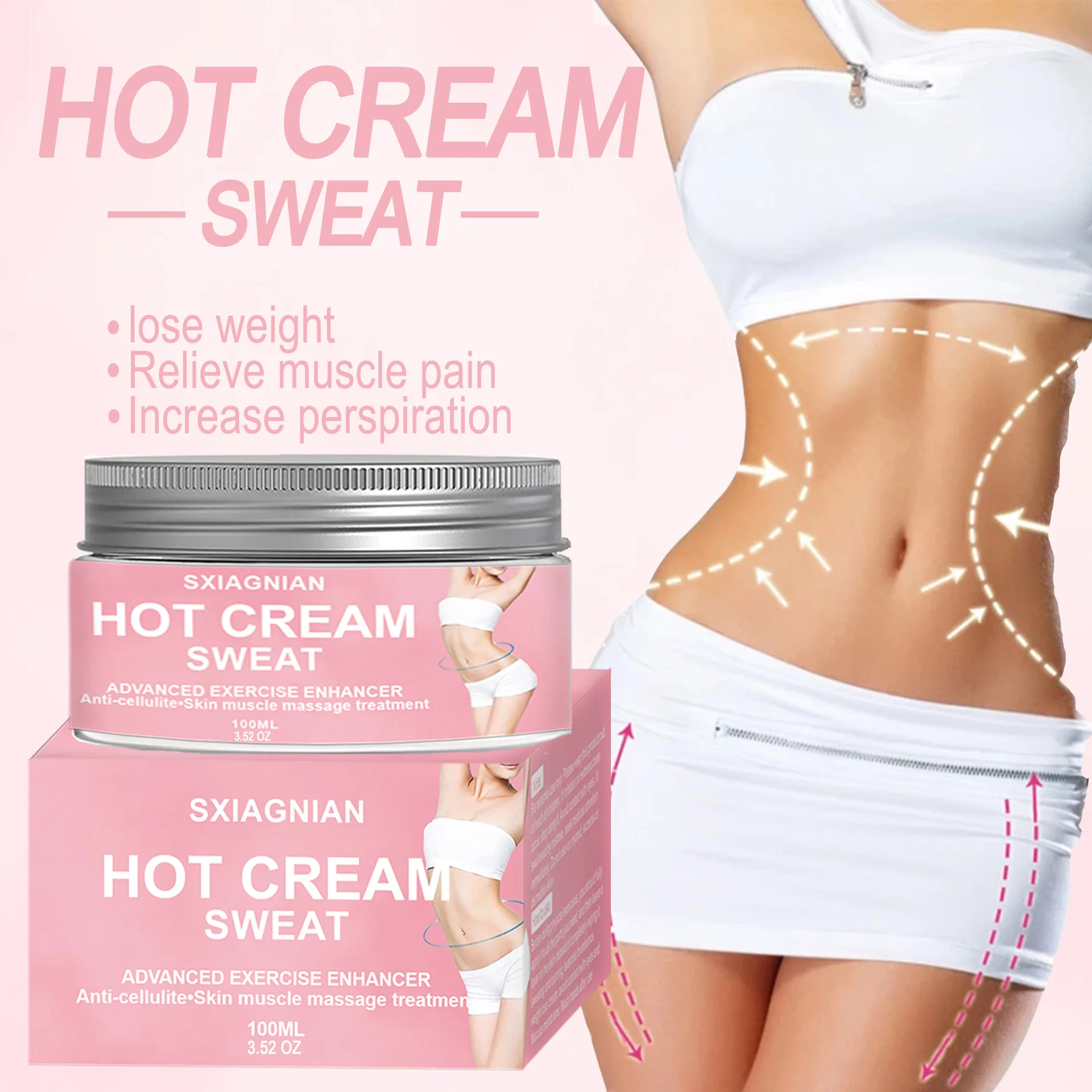 

Hot Sale Private Label Weight Loss Anti Cellulite Hot Cream Slimming Fat Burn Belly Loss Hot Body Cream