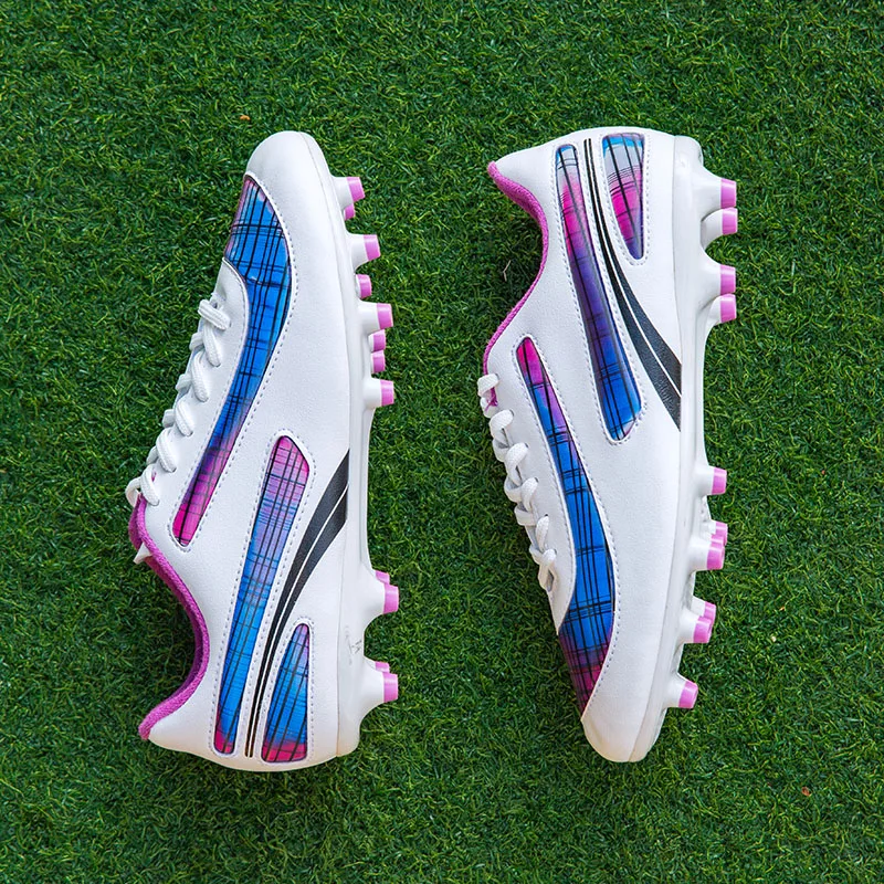 

2020 wholesale white and black pu upper soccer football shoes low cut TPU sole soccer boot high quality made in Jinjiang China, Purple, red, yellow