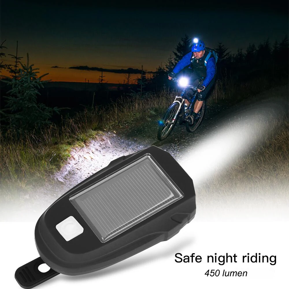 450Lm Solar Powered bicycle light usb Charging Bicycle Front Headlight Waterproof bike accessories bicycle details