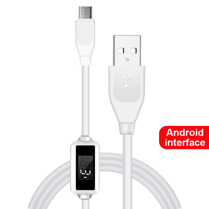 

Type Charging Cords Usb Charging Cable with Display Screen Cable Charging Cable Sell Well New for All Phone Mobile Phone Micro, White