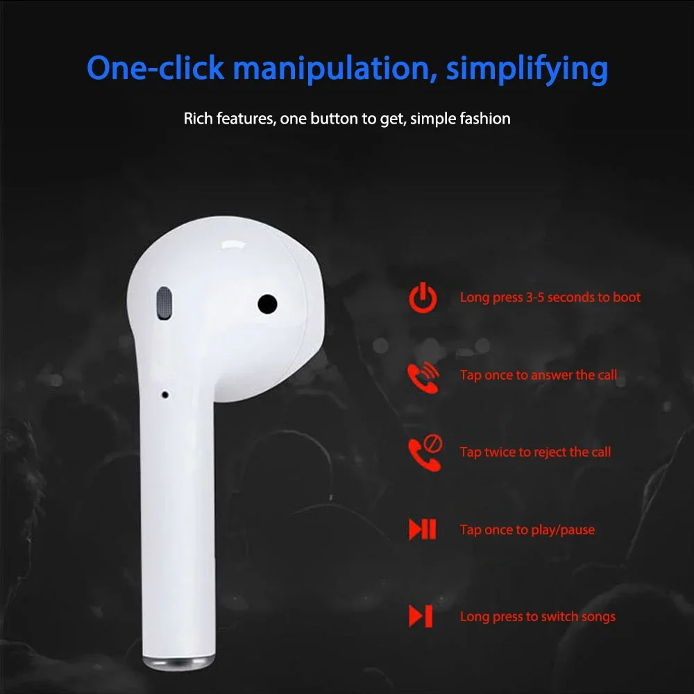 Best Price ear pods i12 bluetooth earphone with cheap - ANKUX.COM