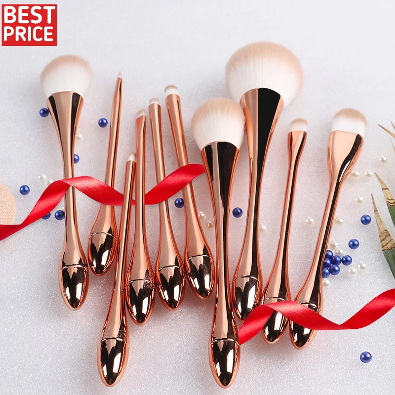 

Wholesale Tools Rose Gold Small Waist Makeup Brush Powder Foundation Eyeshadow Brow Eyelash Cosmetic Brush Make Up Brush Set