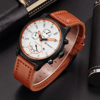 

Curren 8217 Made In China Mens Fashion Casual Leather Strip Stainless Steel Caseback Japan Movement Watch