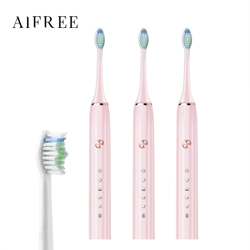 

2021 AIFREE teeth whitener Portable Electric Automatic Smart Oral Toothbrush shenzhen electric toothbrush, Black,pink,blue