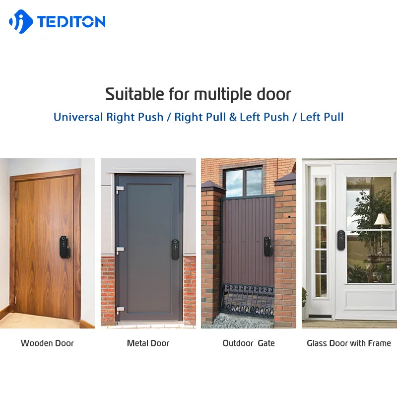 
Waterproof ttlock APP wireless electric intelligent smart Digital Rim door lock for outdoor gate lock 