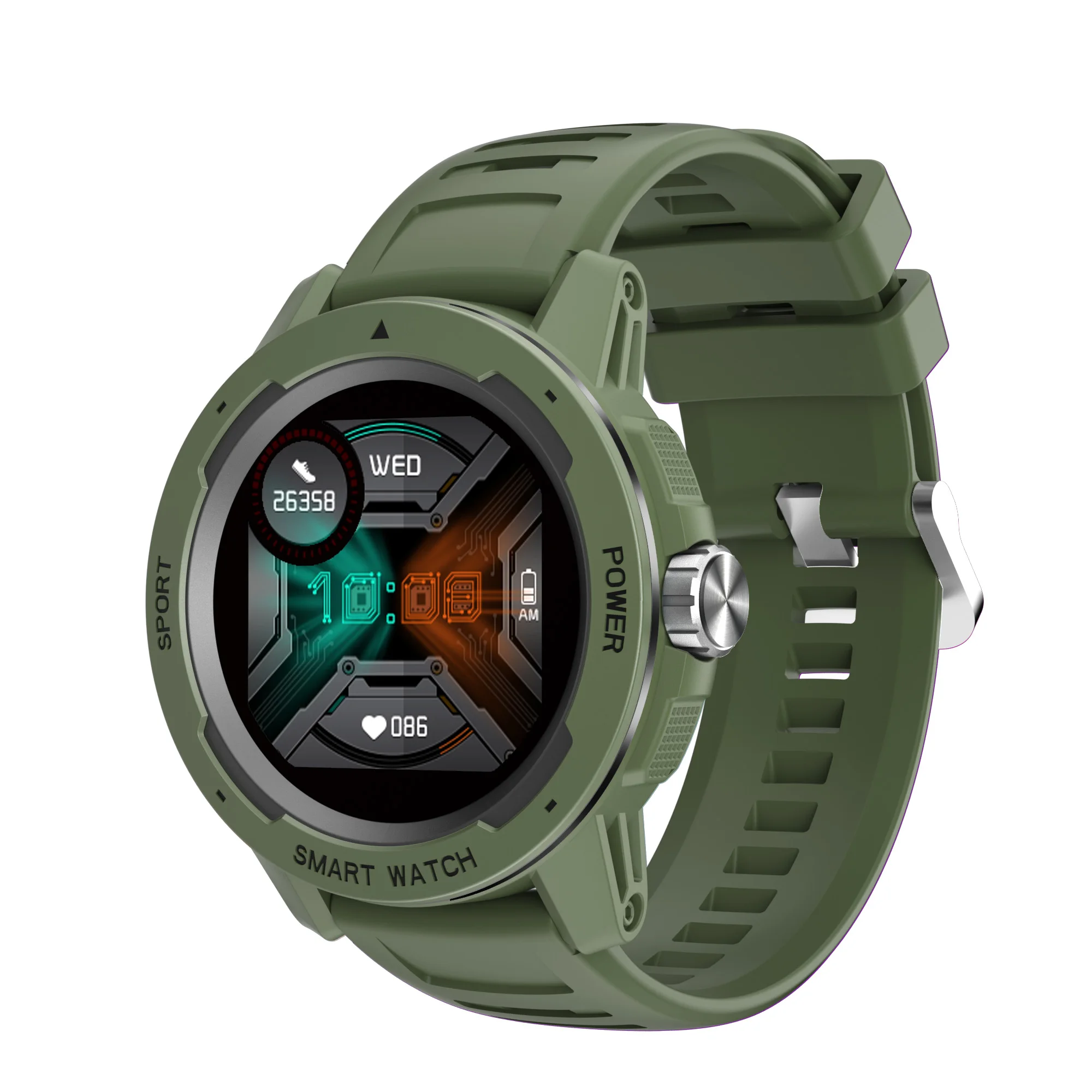 

2021 new fashion sports large screen smart watch heart rate smartwatch with blood pressure monitor, Blue,black,white, red, orange,green