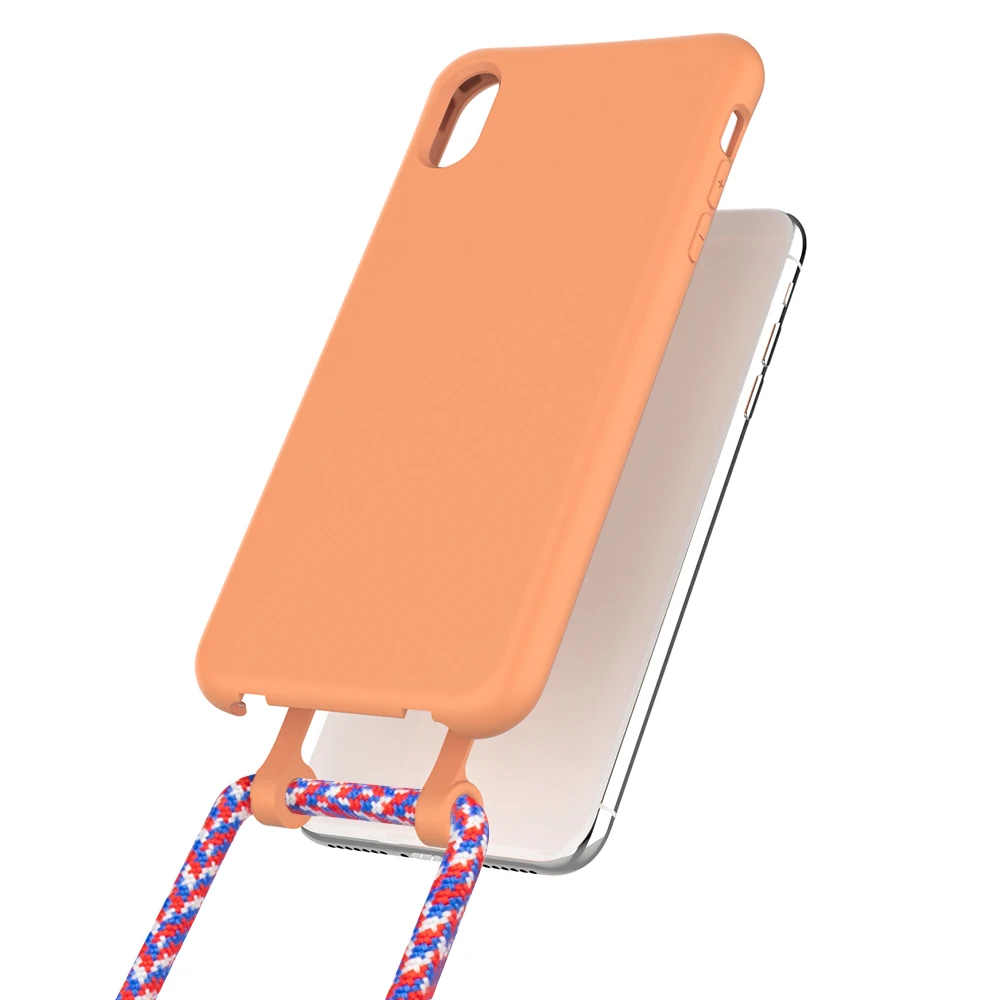 

Detachable Necklace Crossbody Anti-Fall Mobile TPU Phone Case With Rope For iPhone