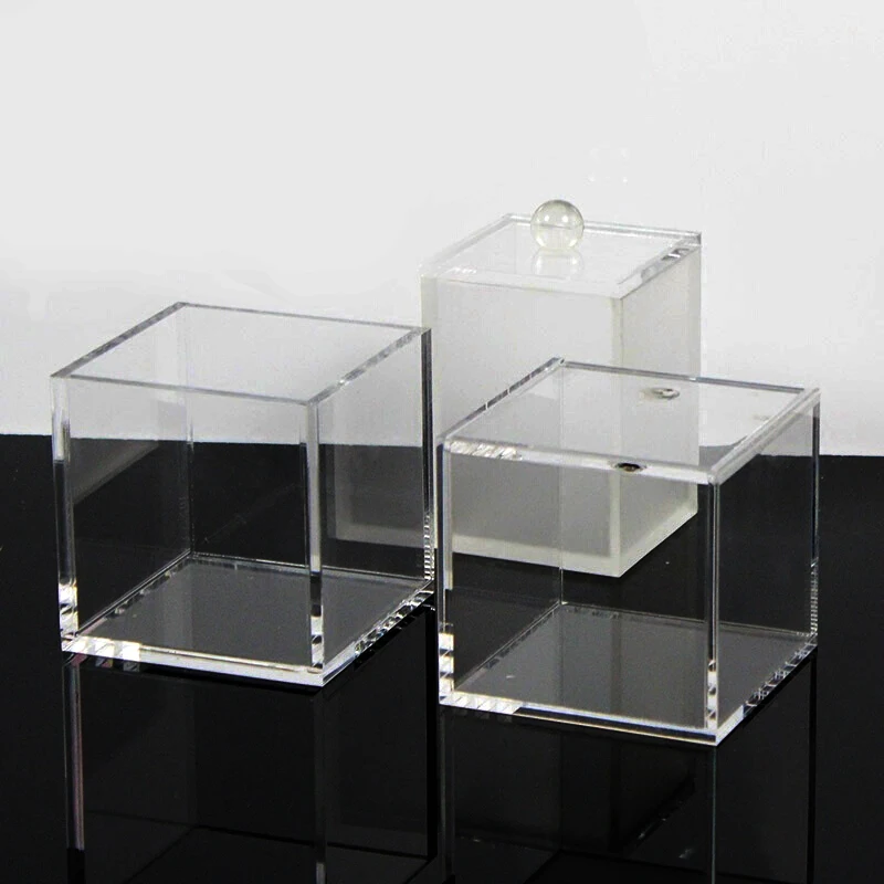 Multifunctional Clear Mini Plastic Jewelry Office Organizer Square Cube