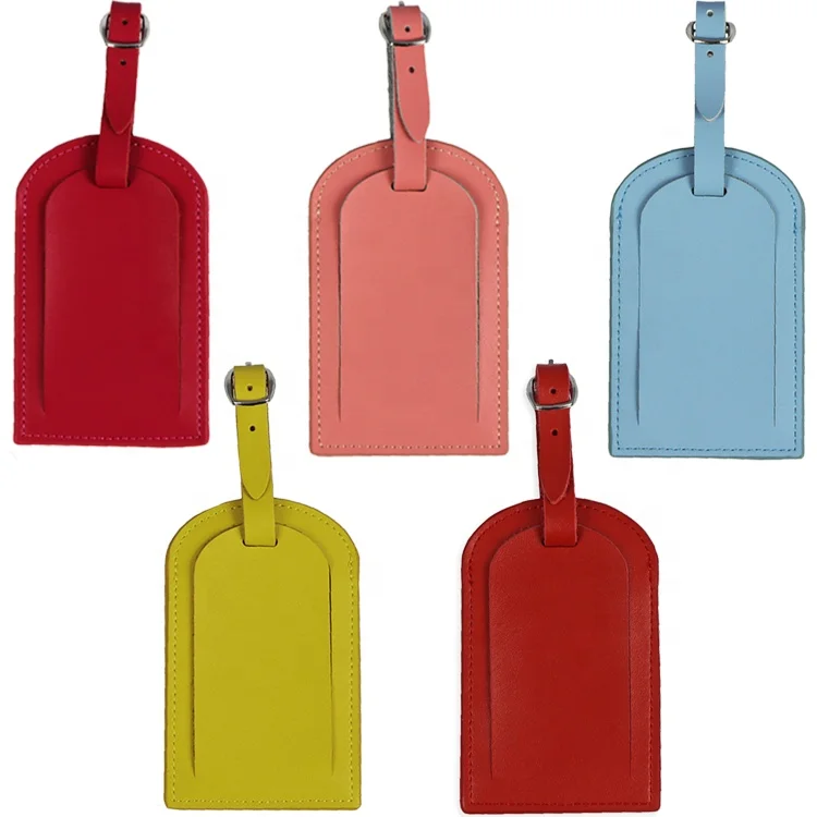 

Custom Privacy Cover Durable Metal Strap Plastic PVC Window PU Leather Luggage Tag Premium, Stock or customized