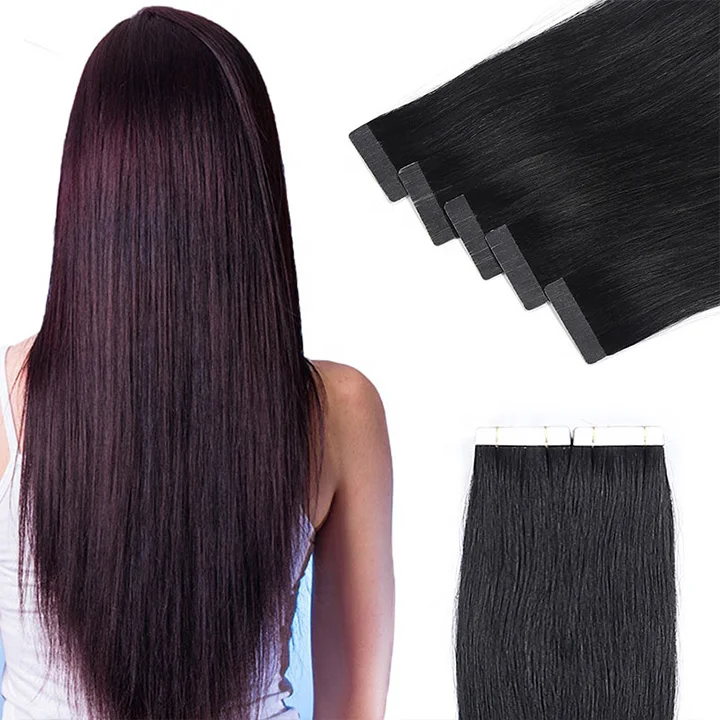 

natural tape hair Wholesale color russian human hair extensions raw virgin brazilian invisible tape in hair extensions vendors