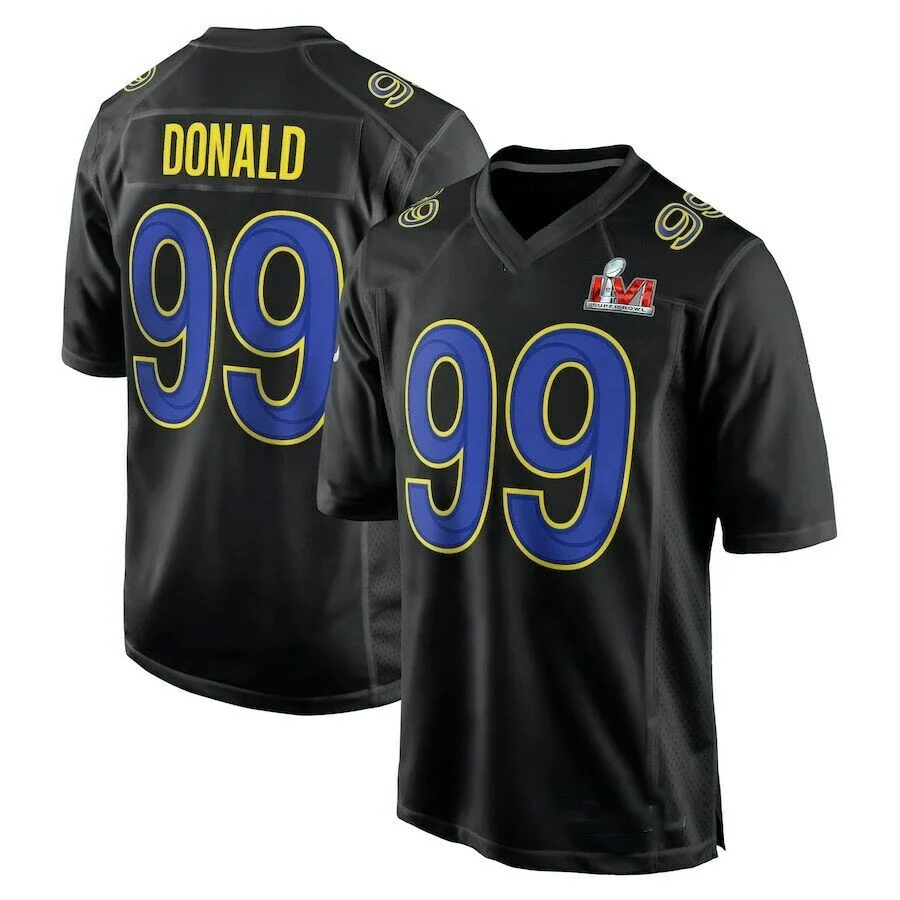 

2022 SUPER BOWL US America Los Angeles Stitched Men NFL Football Jersey 9 Stafford 10 Kupp 99 Donald, Customized colors