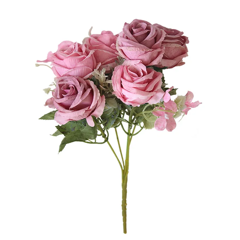 

SN-M040 European Style Fake Flowers Bouquet Home Decoration Artificial Flowers Rose Bouquet