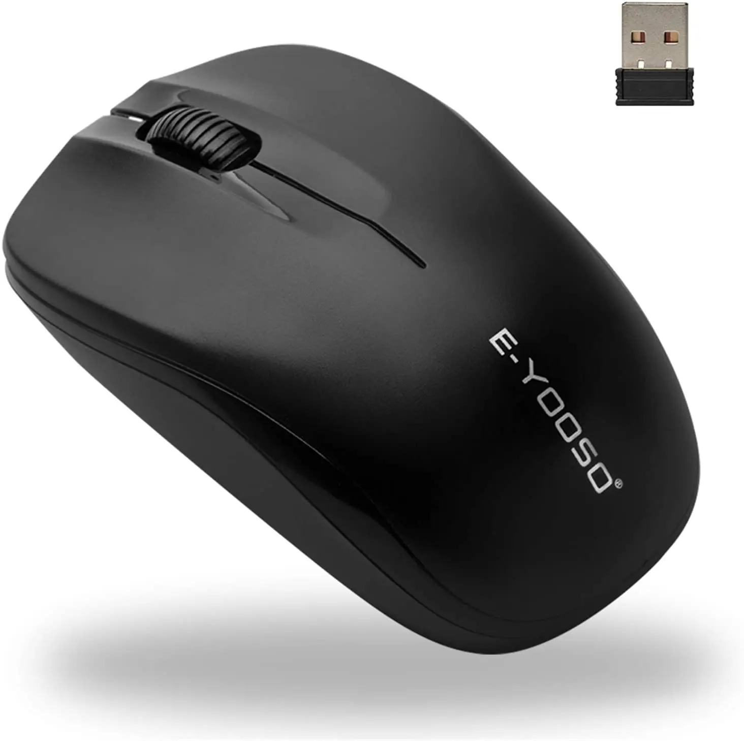 

Wireless Mouse 2.4G Black Computer Mouse with USB Nano Receiver Adjustable DPI Mouse for Laptop PC, Black white