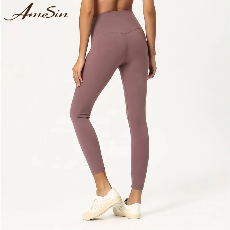 AMESIN Y Cut Non Seamless Yoga Leggings Sexy Buttock Wais Shaper Fitness Clothing Leggings
