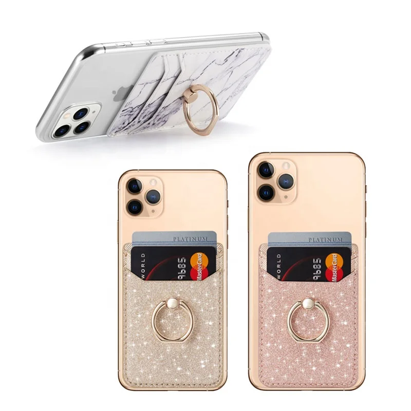 

Phone Card Holder RFID Wallet Credit Adhesive Cell Case Stick-on Card Holder for Back of Phone