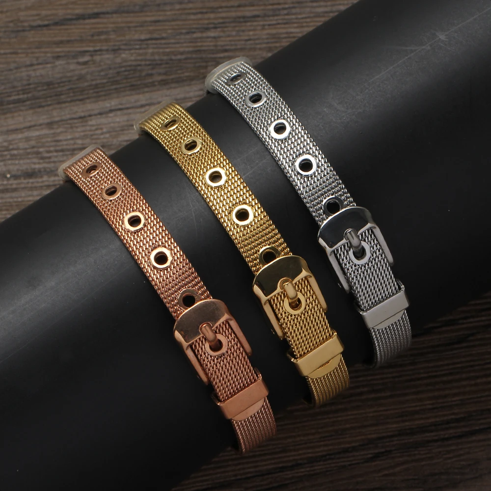 

TUNKALL SB0051 8mm 10mm Stainless Steel Bracelet Bling bling Necklace Hip Hop Jewelry