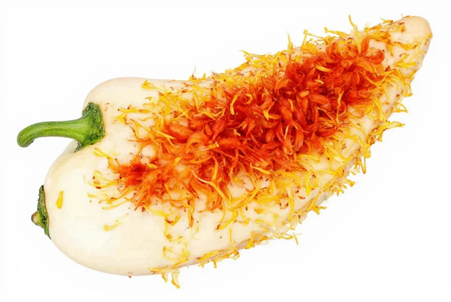 Visual representation of capsaicin distribution in chili peppers showing highest concentration in the placenta