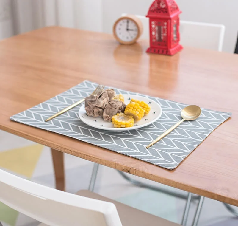 

i@home ins nordic grey double side geometric pattern fabric dining table linen placemat cotton