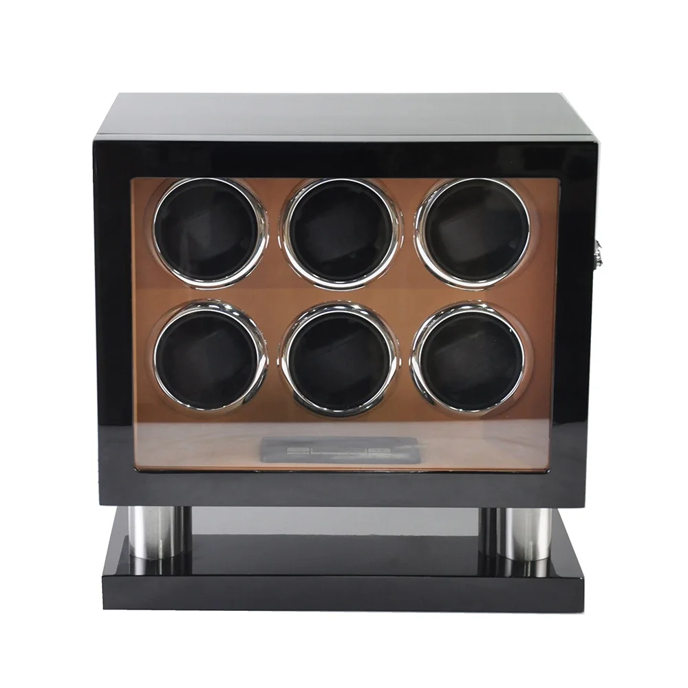 Viiways wooden six watch winder for 6 watches with LCD control