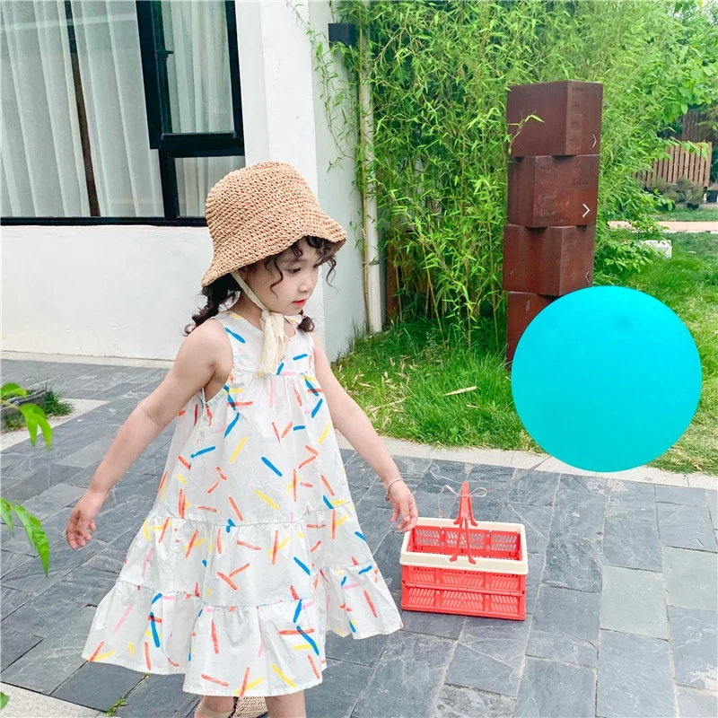 

Girls' crayons princess dress Baby girl sleeveless fairy skirt