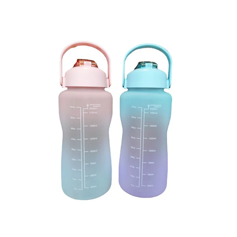 

2000ML plastic customize sport water bottle drink bottles with custom logo, Customized color