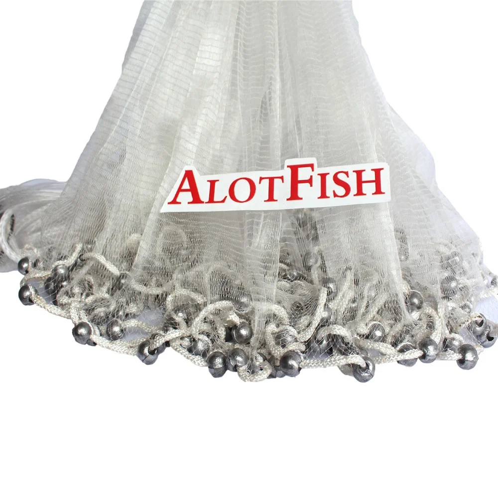 6ft To 12ft 3/8"sq America Style Drawstring Cast Net Lead Bob Fishing