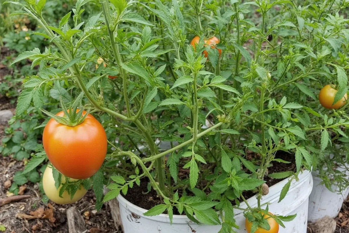 how many tomato plants per 5 gallon bucket
