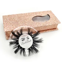 

LashDoll Professional Eyelash Vendor New 7D 26mm Eyelashes Private Label Fluffy Mink Lashes