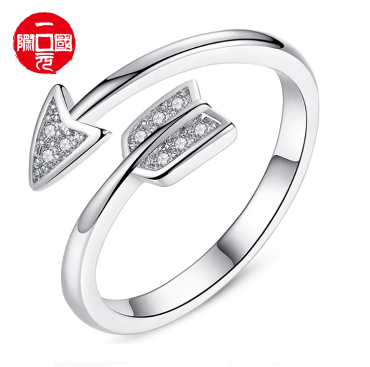 

Women Diamond Arrow Open Custom Adjustable Ring