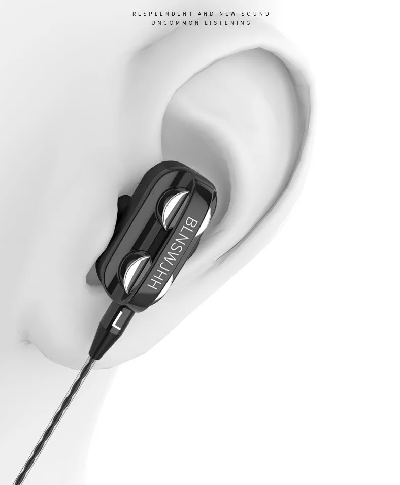 Patent Item Real Four Core Speakers In-ear Headset Music Earplugs Wired Earphones - ANKUX.COM
