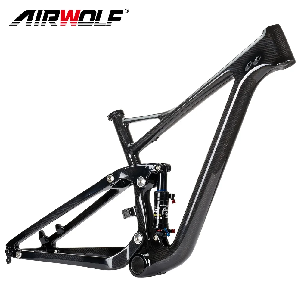 

AIRWOLF Carbon MTB 122MM Travel Frame DH Full Suspension 29ER MTB Frame Shock 190*51MM