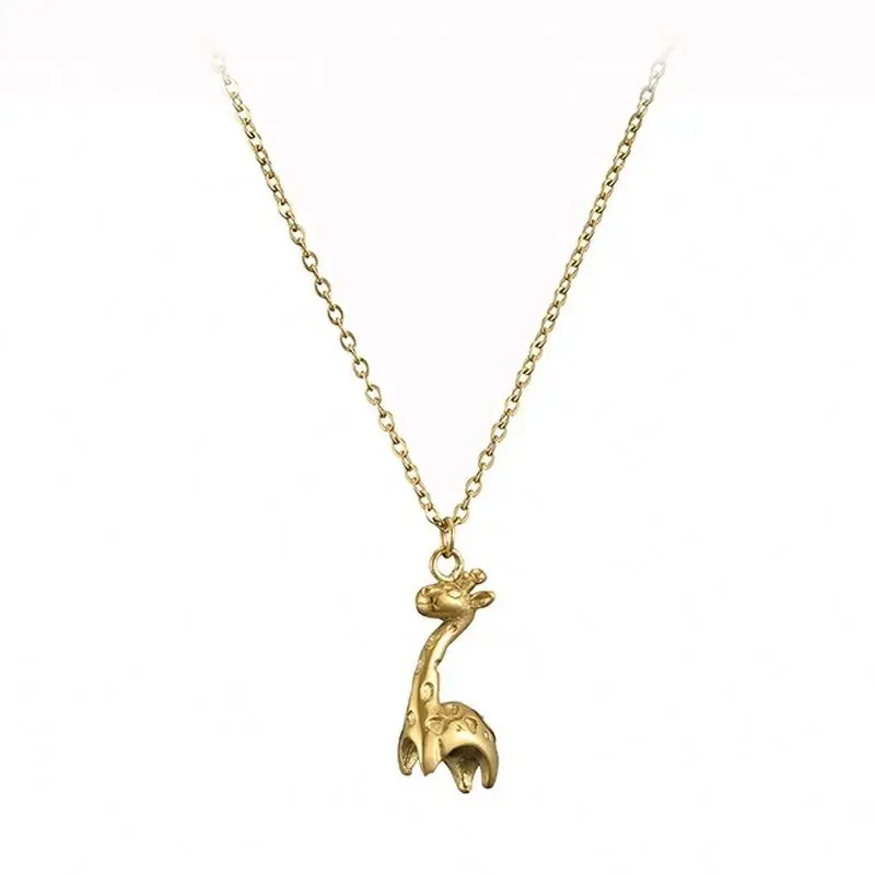 

Manufacturer Price Giraffe Animal Pendant Cute Gold Personalized Necklace Gold Plated