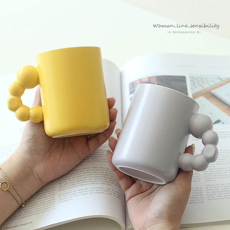 

Breakfast Water Coffee Cup Cute Ceramic Drinkware Household Home Office Funny Coffee Cups Mugs