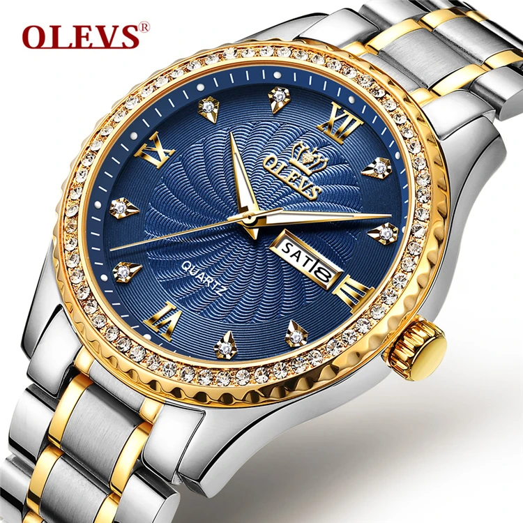 

OLEVS 5565 Men Business Watches Brand Luxury Quartz Movement Gold Watch Waterproof Wrist watch Luminous Pointer Husband's Gift