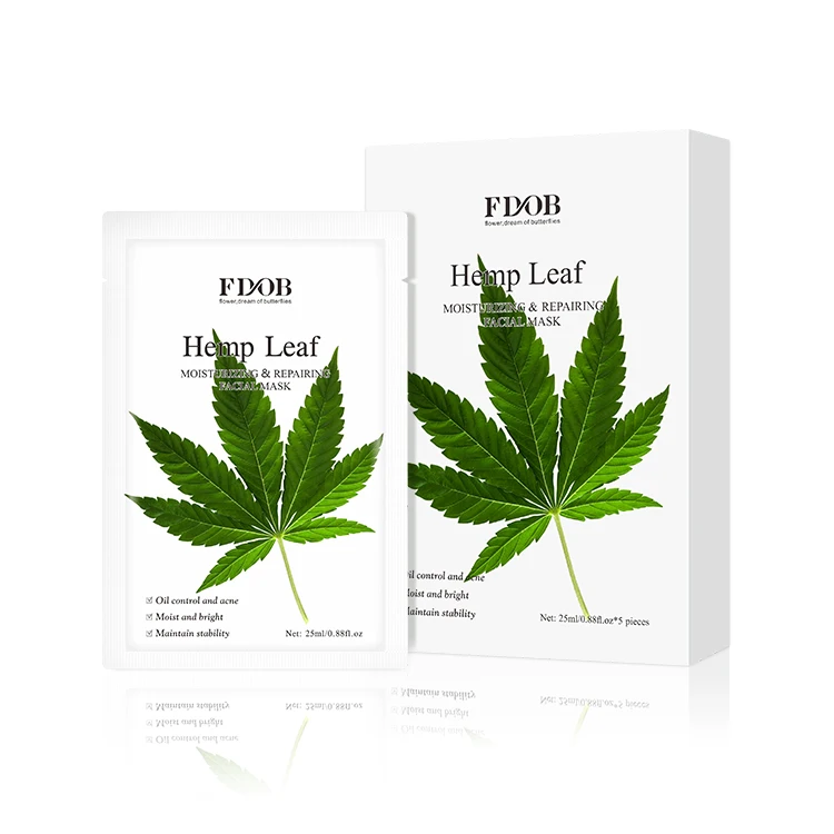 

Private Label Cosmetics Factory Whitening Moisturizer Hemp Leaf Repair CBD korean facial mask