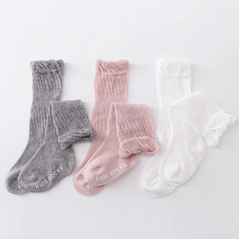 

Wholesale Infant Non-slip Long Socks Kids Summer Mesh Anti-mosquito Ultrathin Over Knee Socks