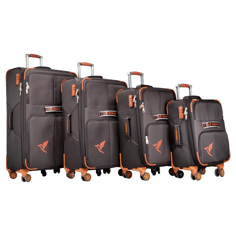 

Hot sale soft waterproof nylon fabric suitcases eminent urban royal best travel trolley bag carry-on luggage in stock, Red,orange,brown or customized