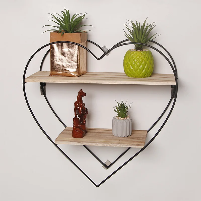 

Quality Assurance Wall Organizer Home decor Wooden&Metal round wall mounted floating shelf, ,gold ,customized