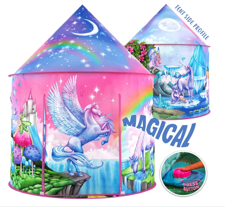 

Unicorn world kids play tent castle parent-child playhouse beach tent for kids