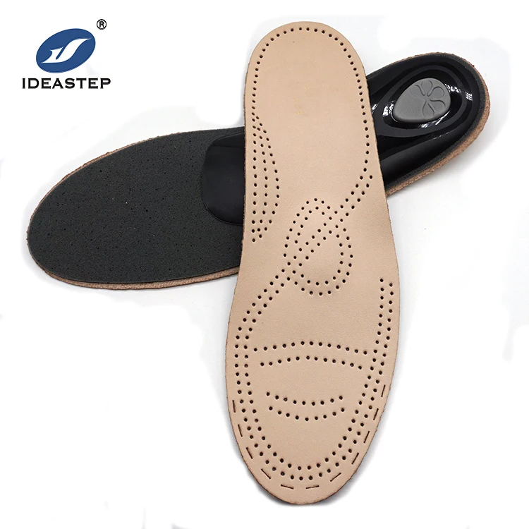 

IDEASTEP fashion top quality Genuine leather semi-rigid breathable comfortable orthotic insoles full length with arch supports