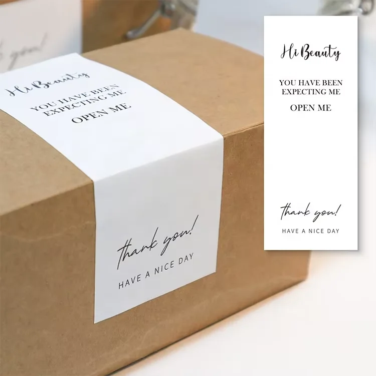 15*6cm Box Packaging Sealing Strips Fashion Custom Printing Label Sealing Sticker
